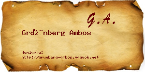 Grünberg Ambos névjegykártya